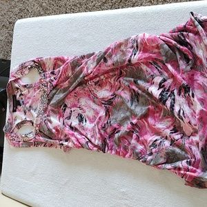 INC Pink Floral Racer Back Sequin Tank